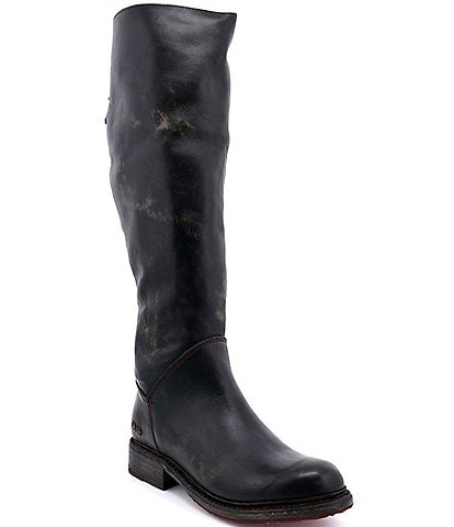 Bed Stu Manchester Tall Leather Block Heel Riding Boots