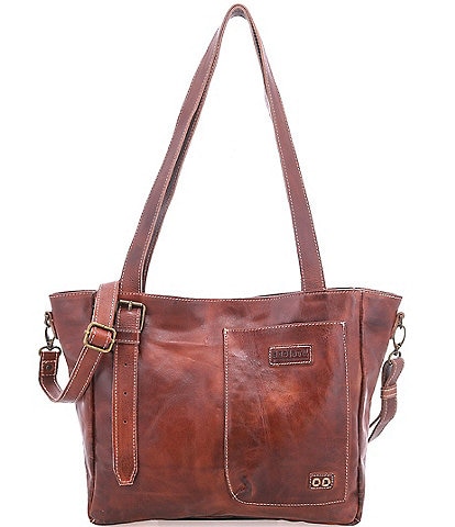 Bed Stu Explicit Buckle Leather Satchel Tote Bag