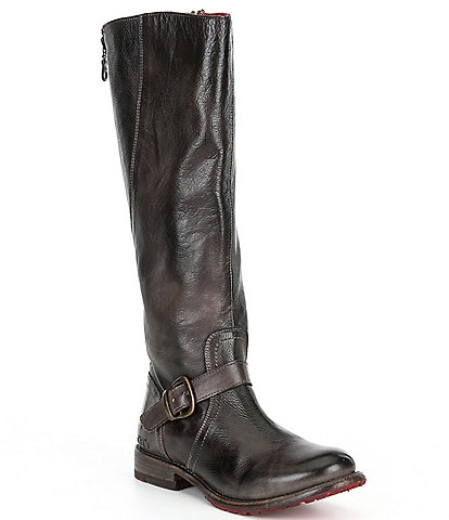 Bed Stu Glaye Leather Buckled Tall Riding Boots