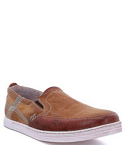 Bed Stu Men's Carp Leather and Canvas Slip-On Sneakers