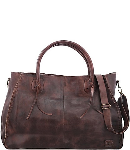 Bed Stu Rockaway Stitch-Detail Distressed Satchel Bag