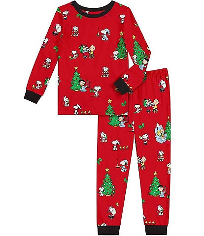 BedHead Kids Long Sleeve Peanuts Merry Beagle Bright Pajama Top & Pajama Pants Set