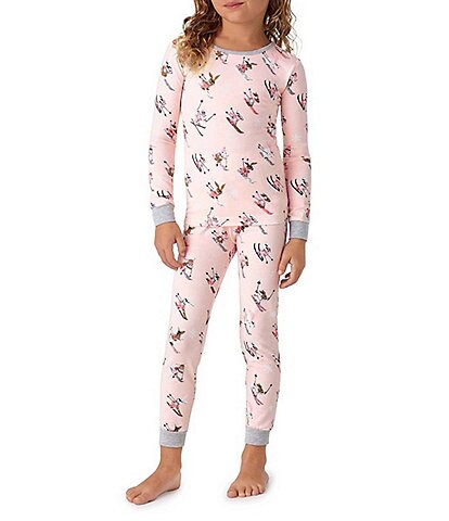 Bedhead Pajamas Kids 2T-12 Unisex Ski Bunnies 2-Piece Pajama Set