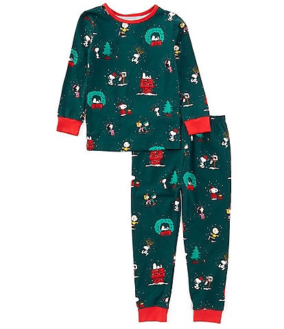 BedHead Pajamas Little Kids 2T-12 Peanuts Festive Fun Holiday Printed Pajama Set