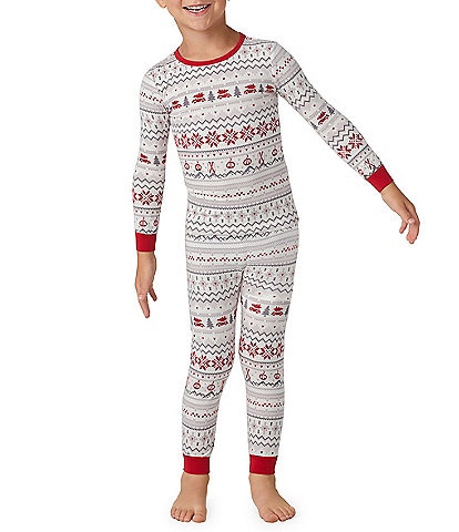 Bedhead Pajamas Little/Big Kids 2T-12 Family Matching Long Sleeve Alpine Fair Isle 2-Piece Pajama Pant Set