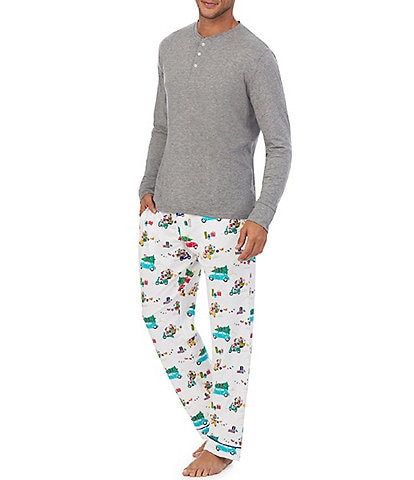 Bedhead Pajamas Long-Sleeve Henley Pajama Tee & Pajama Pant Set