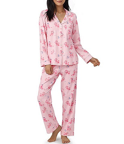 BedHead Pajamas Pampered Poodles Jersey Knit Long Sleeve Full Length Pajama Set