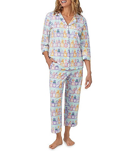 BedHead Pajamas Perfect Scents Jersey Knit Notch Collar Cropped Pajama Set