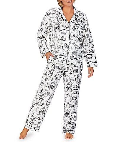 BedHead Pajamas Plus Size Alice in Wonderland Print Family Matching Stretch Jersey Long Sleeve Knit Pajama Set