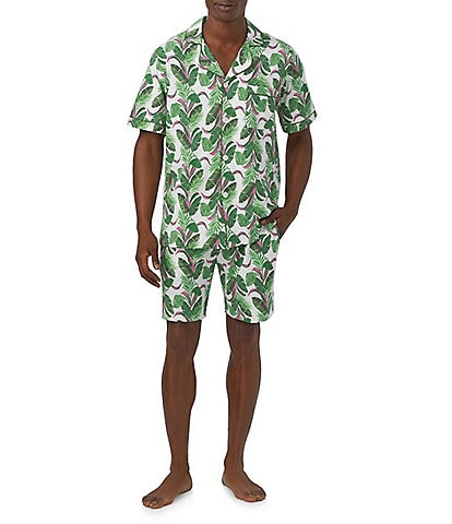 BedHead Pajamas Short Sleeve Palm Valley Top & Shorts 2-Piece Pajama Set