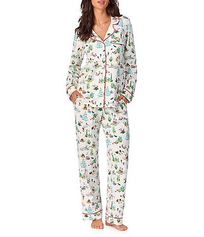 BedHead Pajamas Tis the Sea-Son Long Sleeve Notch Collar Jersey Knit Holiday Pajama Set