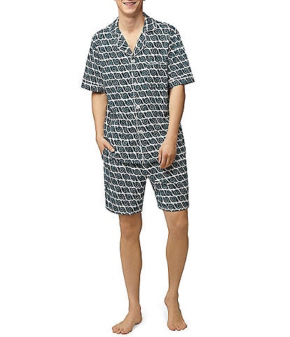 BedHead Pajamas Short Sleeve Woven Snail Print Pajama Short Set