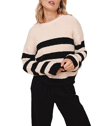 Bella Dahl Drop Shoulder Striped Long Sleeve Sweater