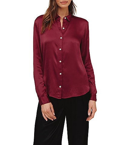 Bella Dahl Long Sleeve Clean Satin Button Down