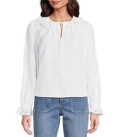 Bella Dahl Tie V-Neck Ruffle Top