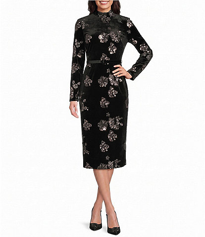 Belle by Badgley Mischka Mini Mock Neck Hadley Dress