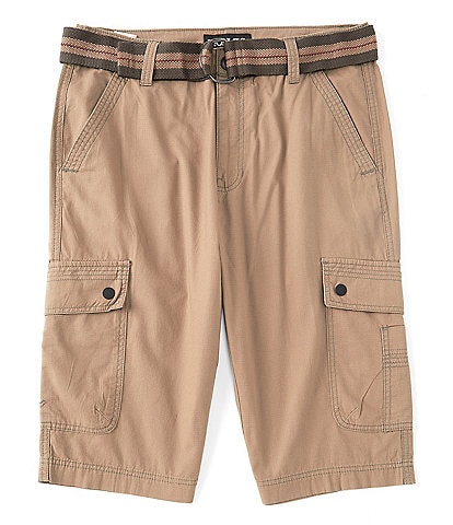 Iron Belted Messenger Length Mini-Ripstop 14.5#double; Inseam Cargo Shorts