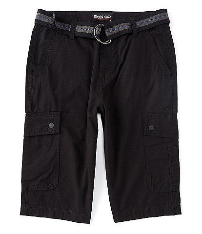 Iron Belted Messenger-Length Mini-Ripstop 14.5" Inseam Cargo Shorts
