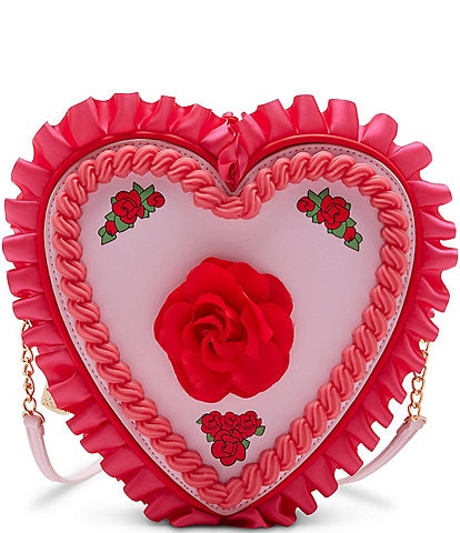 Betsey Johnson Red Rose Baby Cakes Heart Crossbody Bag
