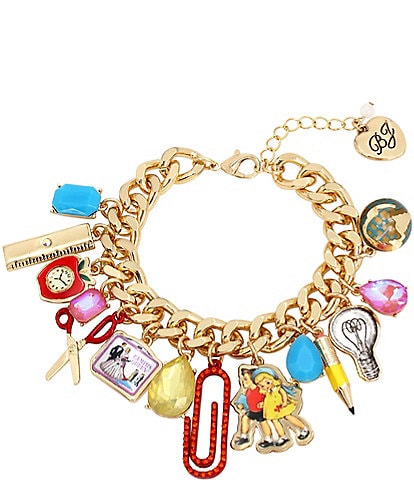 Betsey Johnson Back To School Statement Charm Bracelet