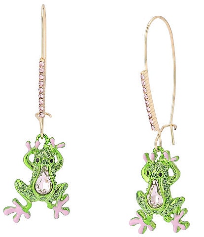 Betsey Johnson Backyard Frog Dangle Drop Earrings