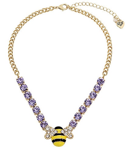Betsey Johnson Crystal Bee Pendant Short Necklace