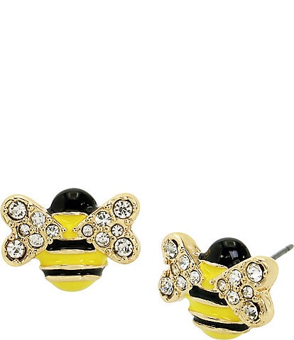 Betsey Johnson Bee Rhinestones Stud Earrings
