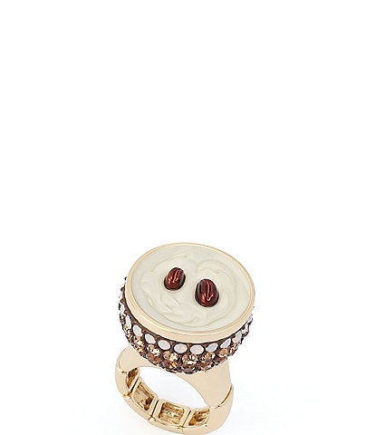 Betsey Johnson Betsey's Apr's Ski Espresso Martini Statement Cocktail Ring