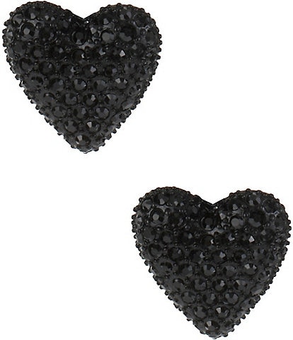 Betsey Johnson Black Heart Stud Earrings