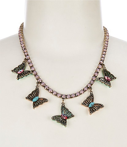 Betsey Johnson Boho Butterfly Bib Tennis Collar Necklace