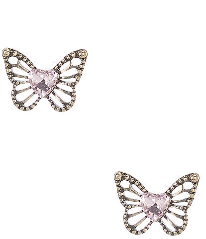 Betsey Johnson Boho Butterfly Openwork Stud Earrings
