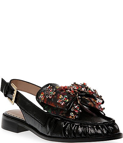 Betsey Johnson Breyer Patent Slingback Floral Bow Loafers