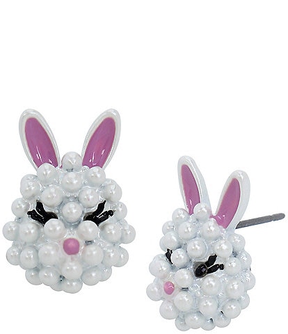 Betsey Johnson Pave Crystal Skull Long Drop Earrings | Dillard's