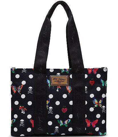 Betsey Johnson Butterfly and Polka Dots Medium Tote Bag