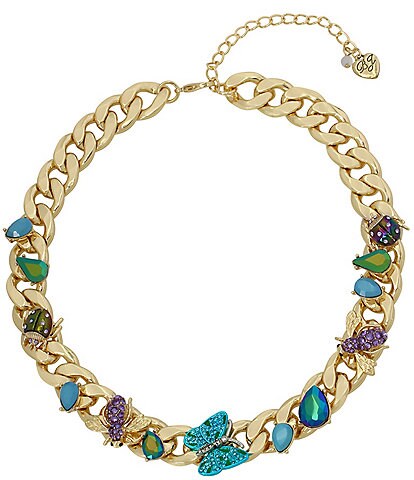 Betsey Johnson Butterfly Link Collar Statement Necklace