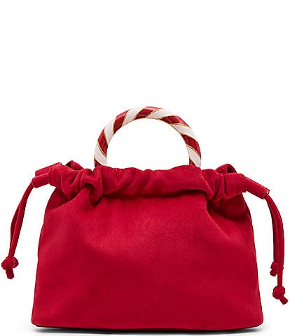 Betsey Johnson Candy Cane Lane Drawstring Top Handle Slouchy Bag