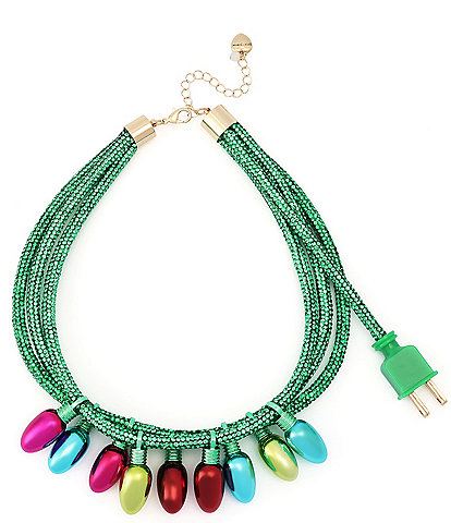 Betsey Johnson Christmas Lights Novelty Statement Necklace