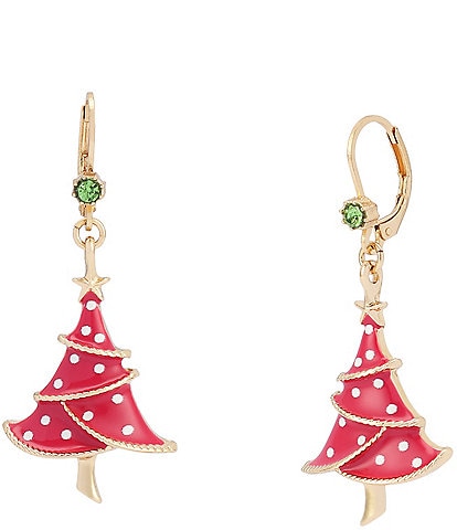 Betsey Johnson Christmas Tree Drop Earrings