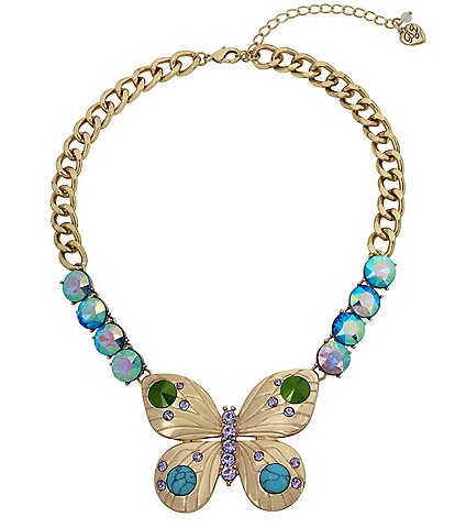 Betsey Johnson Cluster Butterfly Collar Statement Necklace