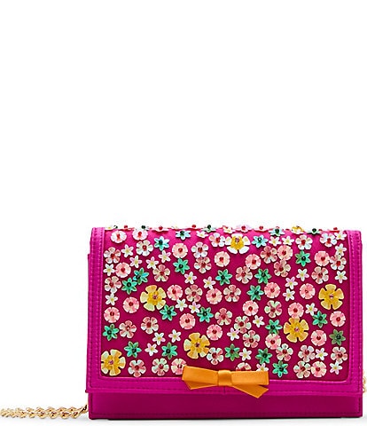 Betsey Johnson Confetti Floral Sparkler Crossbody Bag