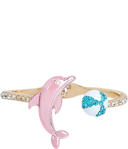 Betsey Johnson Crystal Dolphin Bangle Bracelet