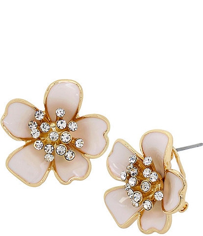 Betsey Johnson Flower Rhinestone Stud Earrings
