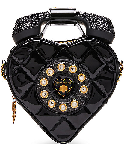 Betsey Johnson Heart Functional Phone Tag Gold Hardware Crossbody Bag