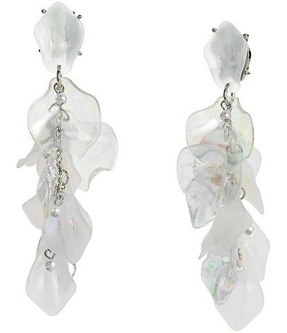 Betsey Johnson Garden Glam Flower Petal Dangle Linear Earrings