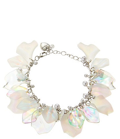 Betsey Johnson Garden Glam Flower Petal Link Line Bracelet