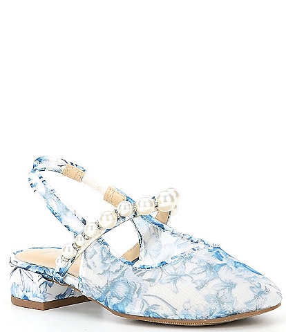 Betsey Johnson Girls' Evey Floral Pearl Slingbacks (Youth)
