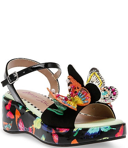 Betsey Johnson Girls' Lotty Butterfly Embellished Platform Sandals (Youth)