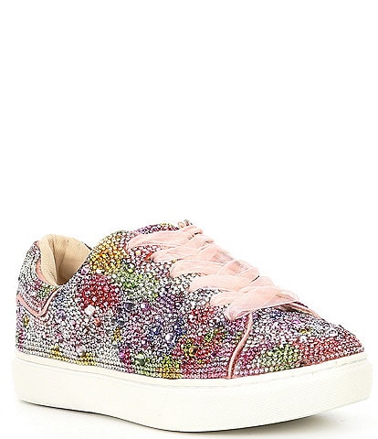 Betsey Johnson Girls' Sidny Floral Rhinestone Sneakers (Youth)