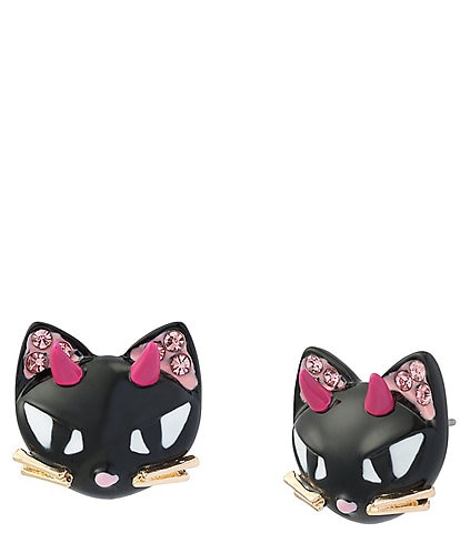 Betsey Johnson Halloween Devil Cat Stud Earrings