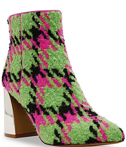 Betsey Johnson Jackyy Plaid Print Booties